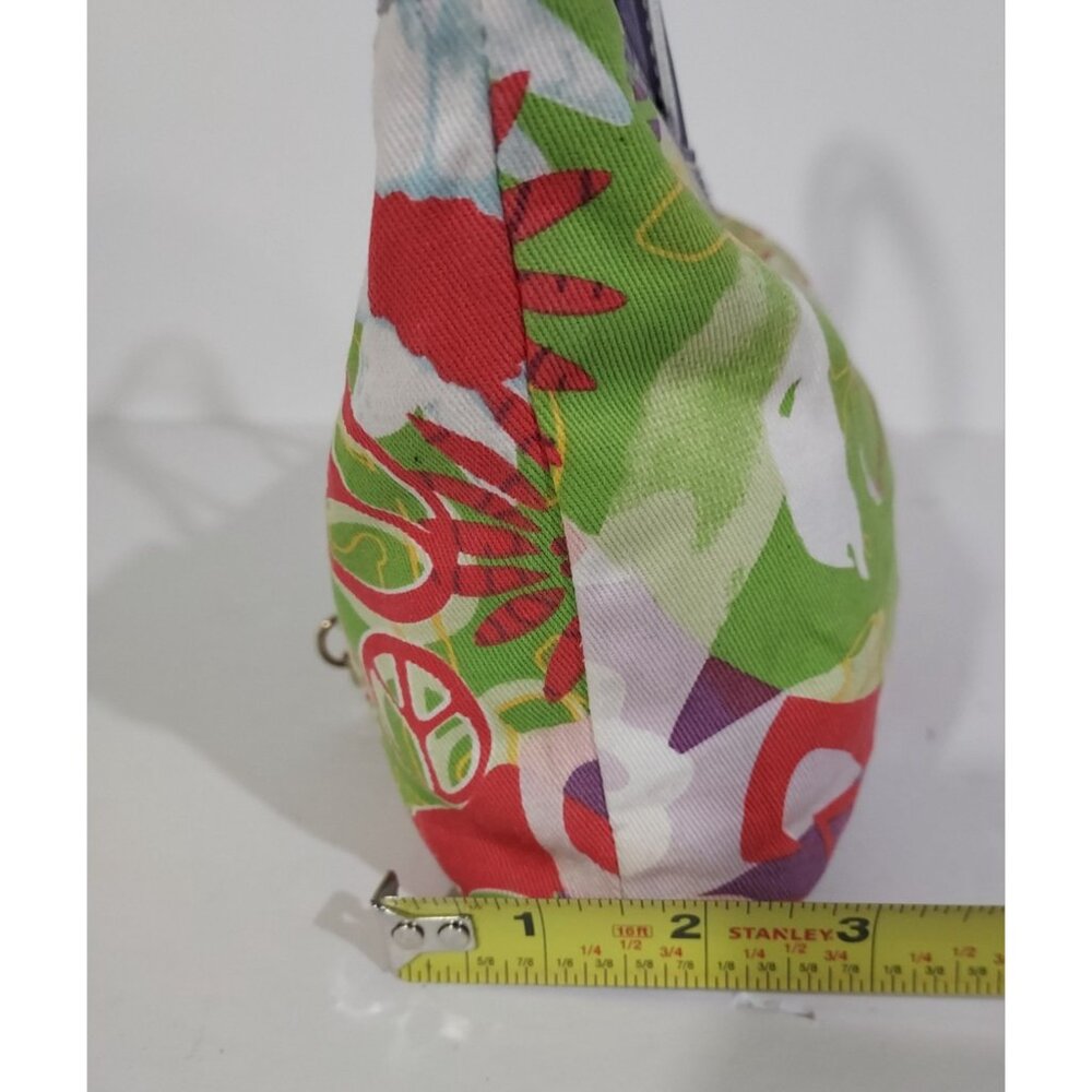 Purse Small Tracie Godi Goove Boho Floral Bag Lime Green Purple Vintage 1990 - Picture 11 of 15
